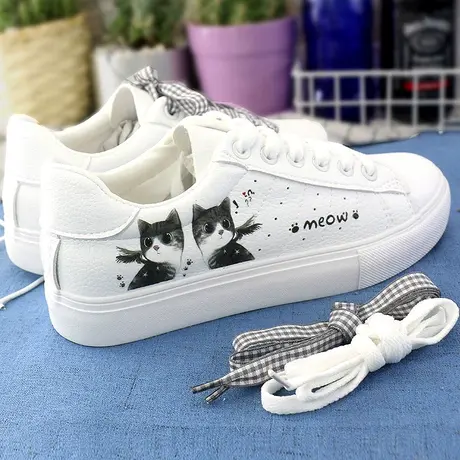 基础小白鞋女春夏2023新款女鞋休闲运动透气白鞋百搭学生板鞋女秋商品大图