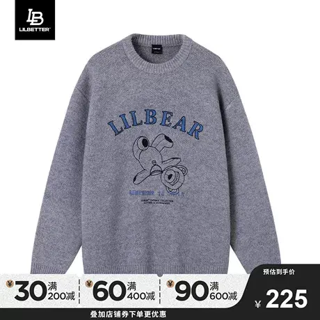 Lilbetter男士毛衣2024新款春秋季衣服美式上衣圆领针织衫外套潮商品大图