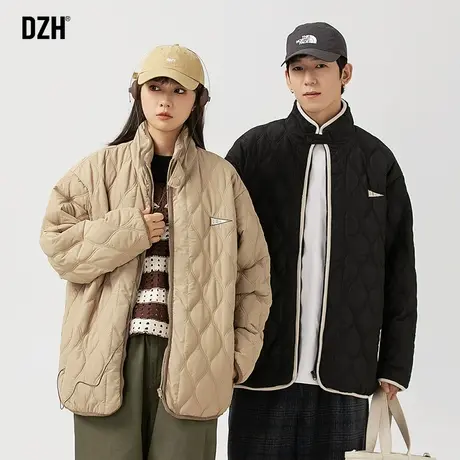 情侣日系菱格棉服男2024年新款冬季保暖棉衣外套潮情侣装棉袄冬装商品大图