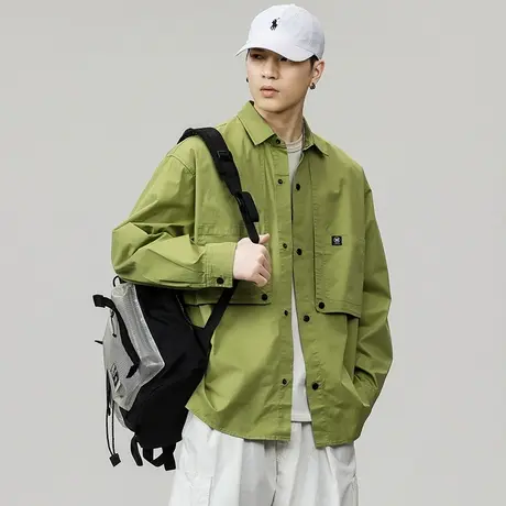 时尚潮流外套纯色男士外套多色可选休闲夹克外套男百搭潮流工装男图片