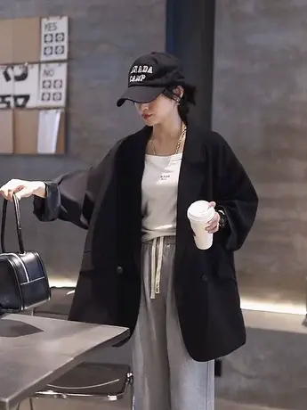 西装外套女2024新款秋季气质宽松休闲chic小西服女设计感小众上衣商品大图