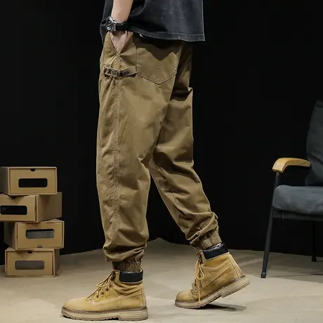 美式复古工装裤男春季2024新款潮牌束脚宽松大码男士休闲裤子春秋商品大图