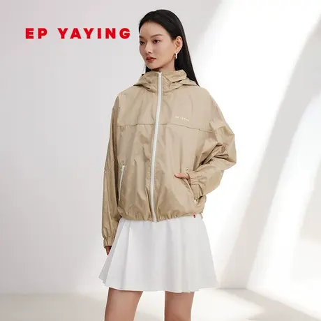 EP YAYING雅莹女装 工装风提花连帽轻薄外套 2024春装新品1325A图片