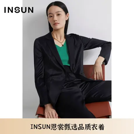 INSUN恩裳夏季气质款一粒扣真丝西装外套图片