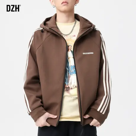 男士美式咖色外套男2024新款休闲上衣春秋款衣服男款痞帅潮牌男装图片