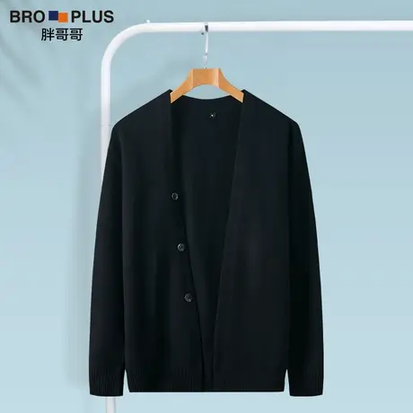 胖哥哥秋冬新款大码针织开衫外套舒适有型简约帅气时尚休闲外套男商品大图