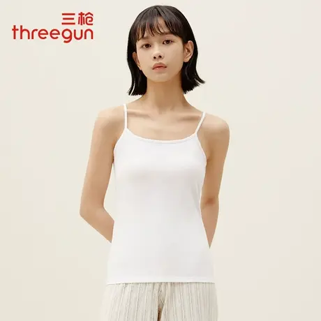 三枪白色吊带背心女内搭舒肤弹力棉外穿简约黑色打底上衣夏季薄款商品大图