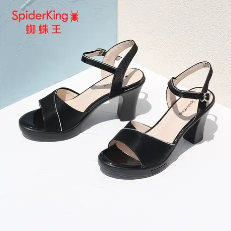 SPIDER KING/蜘蛛王凉鞋女2023夏季商场同款粗高跟厚底一字扣带潮商品大图