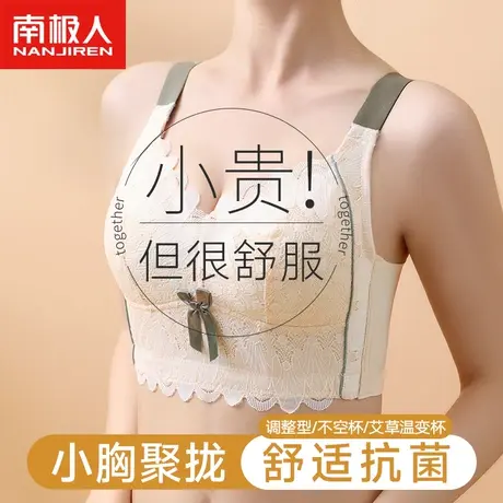 内衣女小胸聚拢显大调整型上托防下垂无钢圈收副乳性感美背文胸罩图片