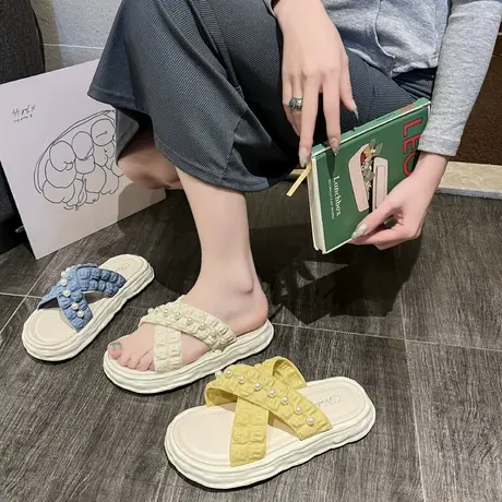 仙女风拖鞋女2024新款夏外穿时尚网红室内家居防滑办公室凉拖鞋女商品大图