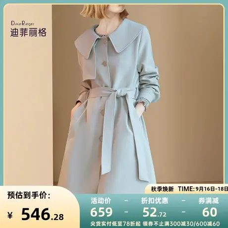 秋季高级感超好看洋气风衣外套女2023年新款设计感收腰大衣中长款图片