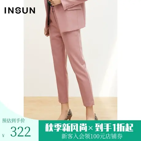 恩裳商场同款春季潮流修身小脚垂感简约时尚减龄正装裤女图片