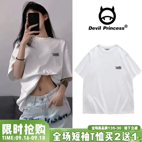 日系古着感chic港味短袖t恤女宽松韩版ins原宿风vintage半袖上衣图片