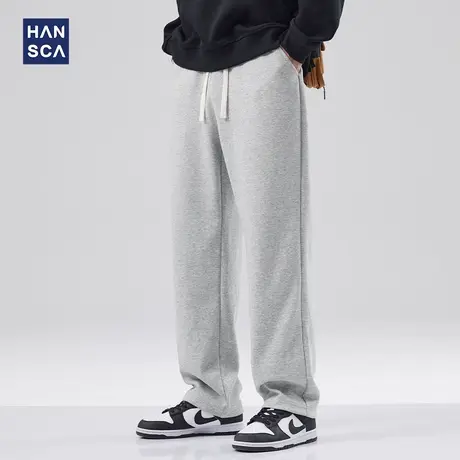 hansca重磅垂感卫裤男秋季美式潮牌直筒宽松2024新款休闲运动长裤商品大图