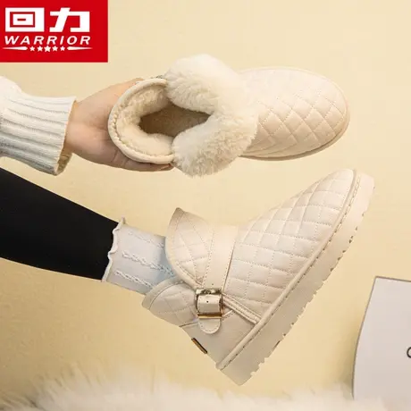 回力短筒雪地靴女202新款冬季棉鞋女加绒加厚面包鞋防滑保暖靴子图片