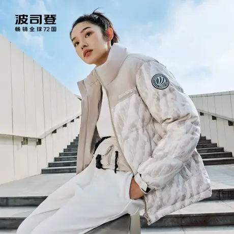 波司登2023新款冬季宽松显瘦潮酷面包服短款时尚运动立领羽绒服女商品大图