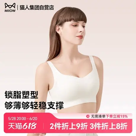 【大胸显小】猫人大杯舒适文胸提拉强支撑软支撑文胸收副乳全罩杯商品大图