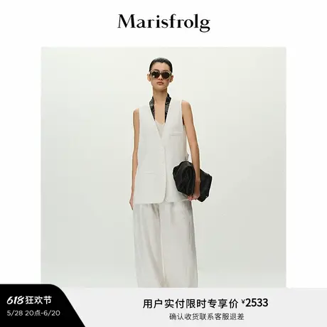 【无压力职场】Marisfrolg玛丝菲尔2025夏新款气质简约系带马甲图片