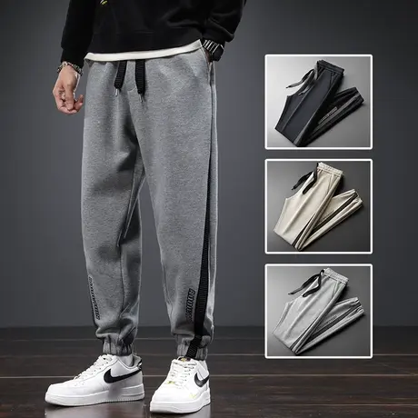 针织束脚潮牌痞帅气九分休闲裤子秋季美式高街哈伦运动卫裤春秋款商品大图