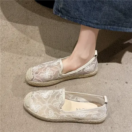 网面渔夫鞋女夏季一脚蹬老北京布鞋休闲网鞋软底孕妇鞋子网纱凉鞋商品大图