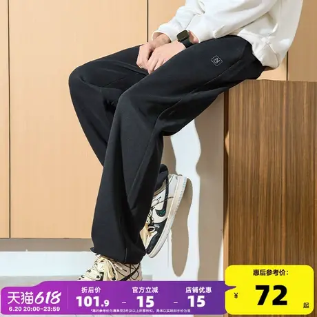 唐狮2025春秋季新款运动裤男抽绳休闲卫裤宽松直筒长裤子简约潮流商品大图