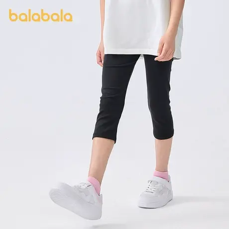 巴拉巴拉女童打底裤儿童裤子2025夏装新款中大童五分裤舞蹈休闲裤商品大图