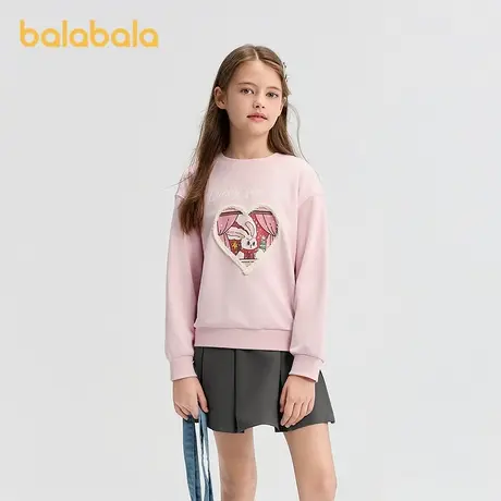 巴拉巴拉balaone童装儿童卫衣女童2025秋季新款t恤中大童甜美时尚图片