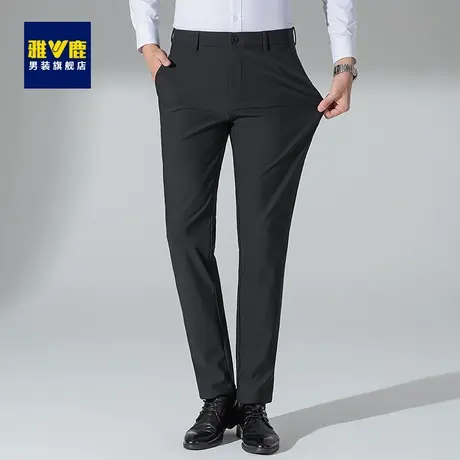 雅鹿休闲裤男士加绒保暖商务修身西裤2023秋冬新款工装裤直筒长裤商品大图
