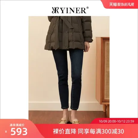 YINER音儿女装冬季新款弹力修身铅笔裤牛仔裤图片