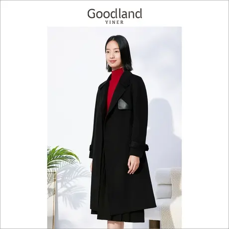 音儿美地女装2022冬季新款赫本风纯羊毛双面呢子大衣外套图片