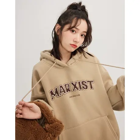 尔给秋冬潮牌长袖宽松带帽vintage卫衣2022新款女韩版慵懒风上衣图片