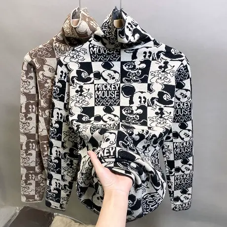 高领毛衣女加厚内搭打底衫2023秋冬新款套头堆堆领针织衫洋气上衣商品大图