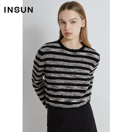INSUN恩裳奥莱2023春季定纺花式纱线毛针织衫商品大图