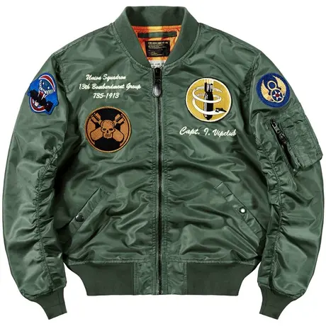 VIP美式复古ma1飞行员夹克男刺绣徽章棒球服宽松工装飞行服外套潮商品大图