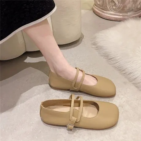 单鞋女2023新款夏季法式浅口软底平底鞋子温柔奶奶鞋玛丽珍小皮鞋商品大图
