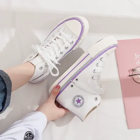 高帮帆布鞋女ulzzang百搭韩版板鞋学生2020夏季薄款鞋子女ins潮鞋商品大图