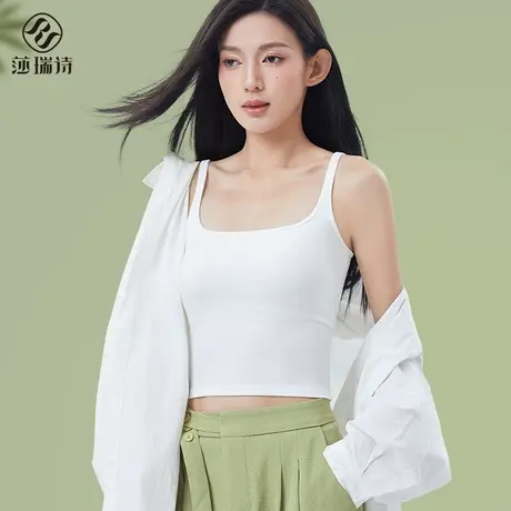 无痕吊带背心女2025春夏新款美背内衣带胸垫一体免穿文胸打底上衣商品大图