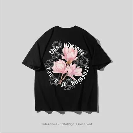 Ohlyah无性别短袖T恤男女夏季重磅宽松美式复古水洗大码潮牌体恤图片