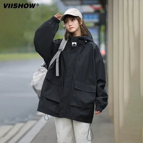 VIISHOW冲锋夹克男秋季潮牌宽松工装外套山系防风防水户外美式夹商品大图