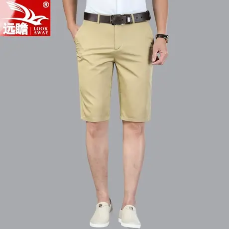 裤子男夏季男士休闲短裤男2023新款宽松直筒五分裤卡其色七分马裤商品大图