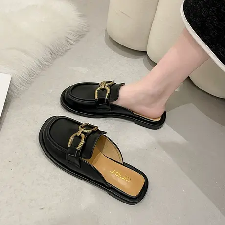 包头半拖鞋女夏外穿2023年春夏新款厚底懒人穆勒鞋软底无后跟单鞋图片