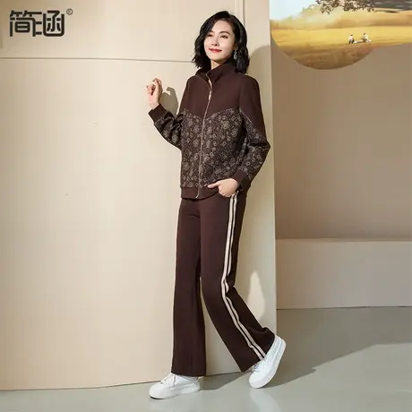 2024春季新款减龄运动服套装简涵大码休闲外套宽松显瘦大码两件套商品大图