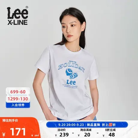 Lee商场同款23新品标准版印花圆领多色女短袖T恤LWT0051443RT图片