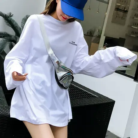 2023年春秋冬新款洋气内搭打底衫白色宽松长袖T恤女装早秋衣上衣商品大图