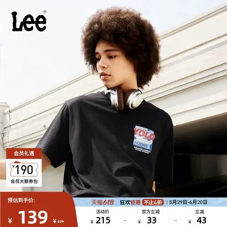 Lee25春夏新品舒适版圆领字母印花图案男短袖T恤休闲LMT0098094LE商品大图