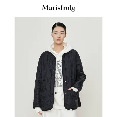 【轻云系列】玛丝菲尔冬季黑色衬衫式外套小香风羽绒服商品大图