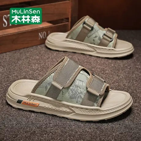 木林森拖鞋男2025新款夏季踩屎感外出家用运动沙滩防滑青少年凉鞋商品大图