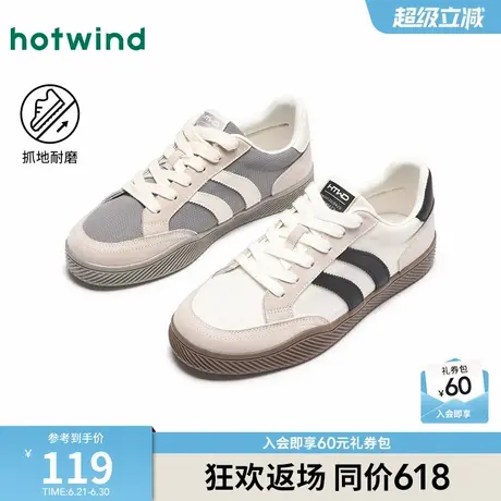 热风男鞋2025年春季新款男士时尚平底休闲鞋轻便软底小白鞋子男款商品大图