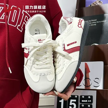 回力德训鞋女2025秋季软底酒红色休闲女鞋百搭舒适薄底芭蕾运动鞋商品大图