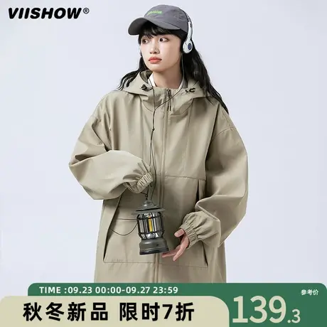 VIISHOW美式复古冲锋夹克外套男女山系登山服宽松机能潮牌春秋夹图片